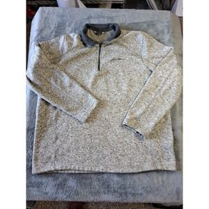 Mens Eddie Bauer XXL Gray Pullover Sweater Radiator Fleece 1/4 Zip